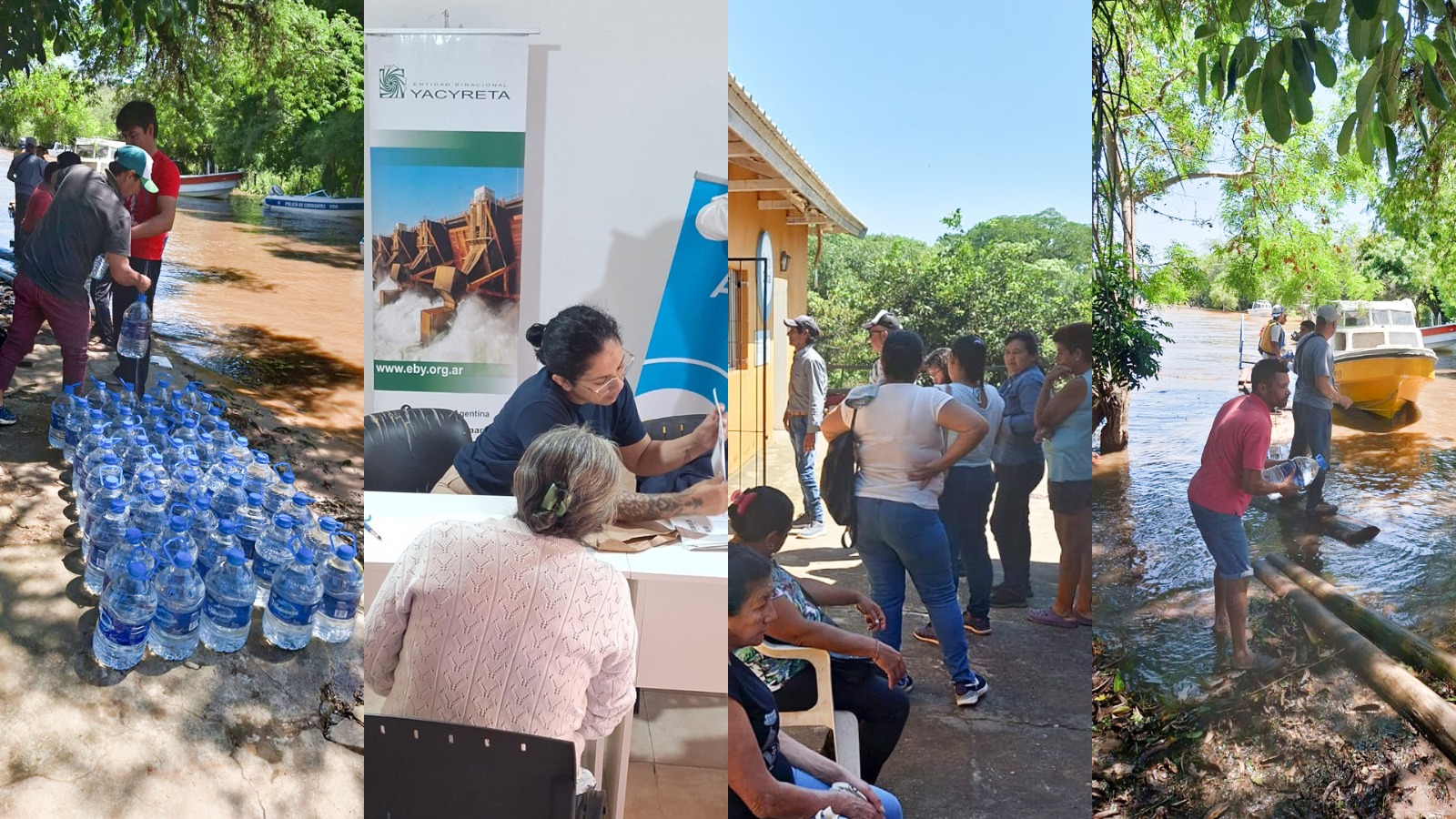 Yacyretá y organismos nacionales amplían en Isla Apipé asistencia a familias afectadas por creciente del Paraná