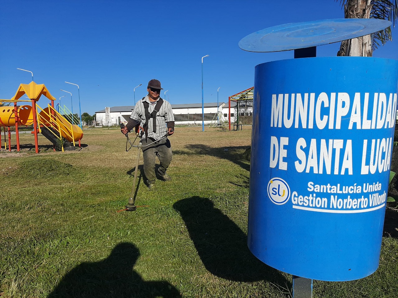 Santa Lucía: intensifican trabajos de mejoramiento urbano y limpieza en la ciudad