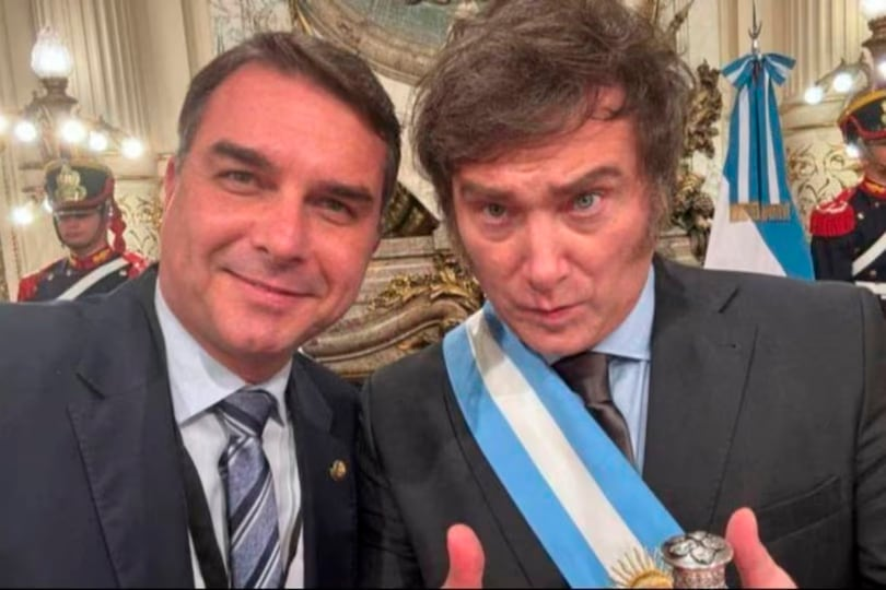 Milei y Flávio Bolsonaro se encuentran en foro pro-Israel como desafío a Lula