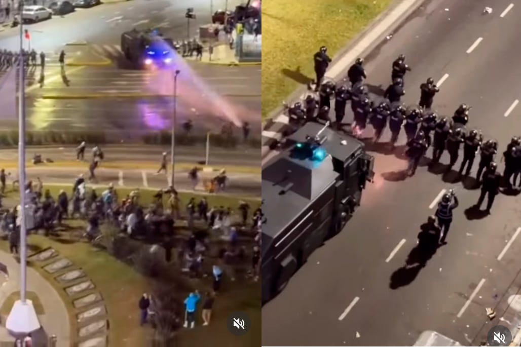 Represión en el Obelisco: Balas de goma y detenidos tras triunfo de Argentina
